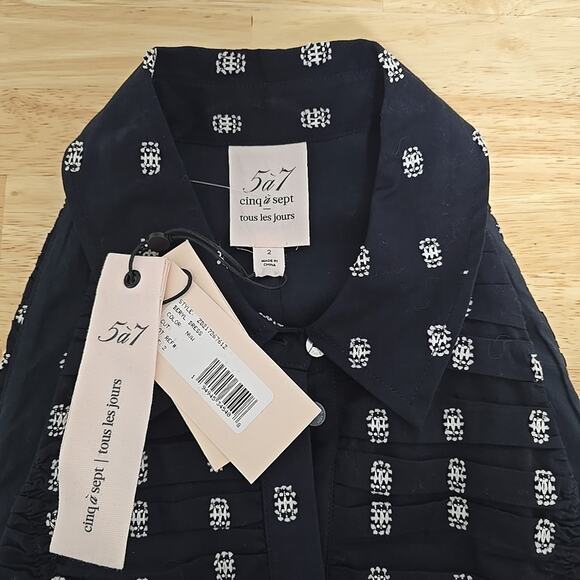 NWT Cinq a Sept Beryl Sleeveless Embroidered Mini Shirt Dress Size 2 $365 - Picture 3 of 10